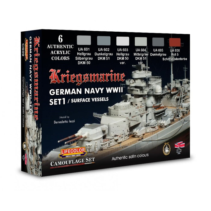 Lifecolor CS09 Kriegsmarine German Navy Set 1 (6 pk - 22ml)