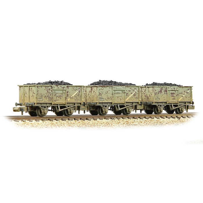 Graham Farish [N] 377-235C BR 16T Steel Mineral with Top Flap Doors (3-Wagon Pack) in BR Grey [WL] [W]
