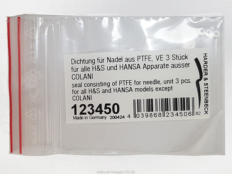 Harder & Steenbeck HS123450 Seal consisting of PTFE for needle (3pcs) for all H&S and HANSA models
