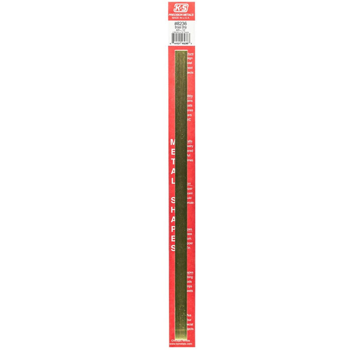 K&S 8236 Brass Strip 0.025 x 1/2 - 12" Length