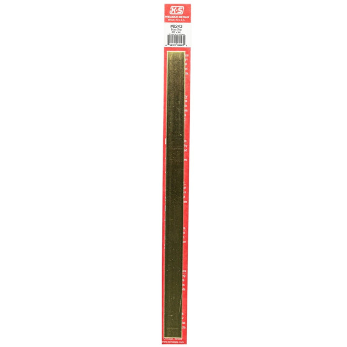 K&S 8243 Brass Strip 0.032 x 3/4 - 12" Length