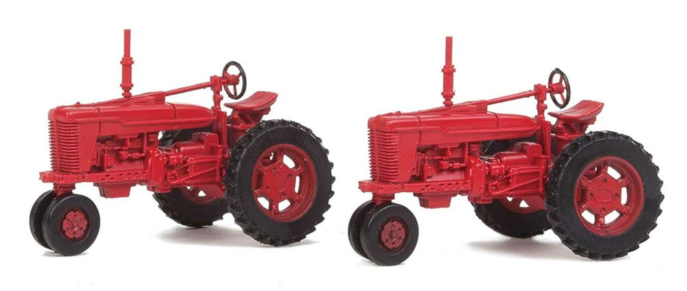 Walthers SceneMaster 949-4160 HO Farm Tractor 2-Pack - Assembled - Red