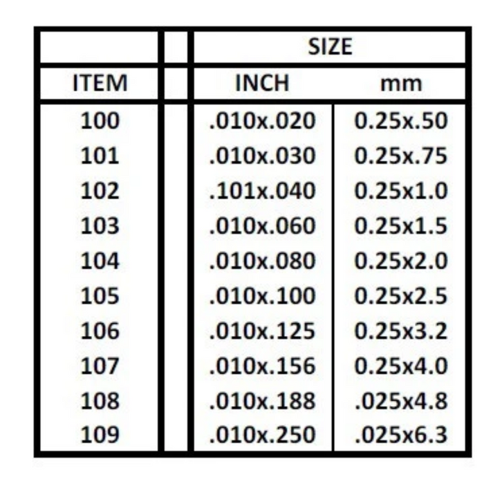 Evergreen 107 Strip 0.010 x 0.156  x 14 in (0.25 x 4.0 x 350 mm)