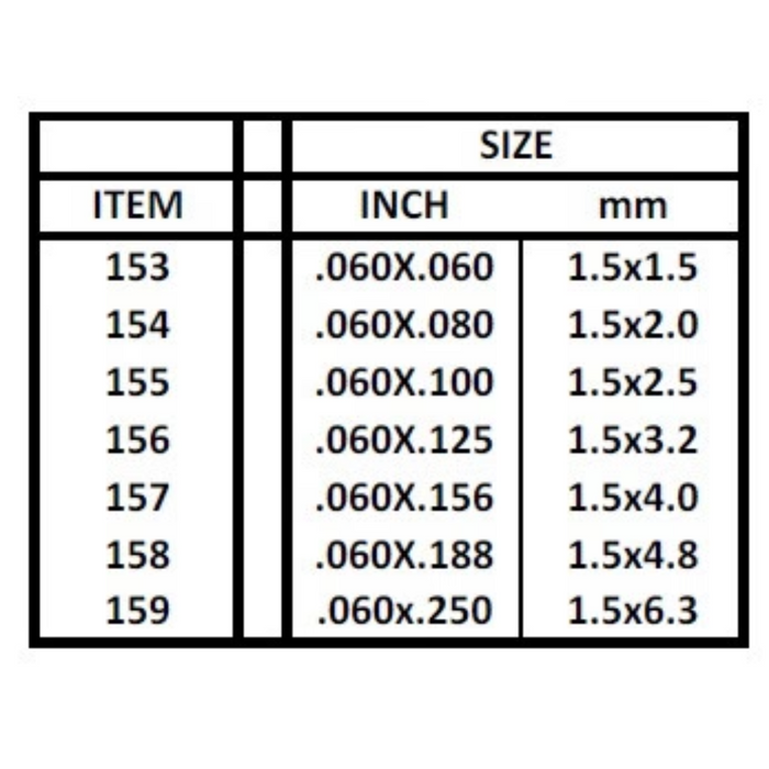 Evergreen 156 Strip 0.060 x 0.125  x 14 in (1.5 x 3.2 x 350 mm)