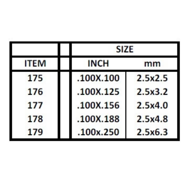 Evergreen 176 Strip 0.100 x 0.125  x 14 in (2.5 x 3.2 x 350 mm)