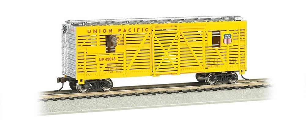 Bachmann USA 19701 [HO] 40' Animated Stock Car with Horses - Union Pacific 43013