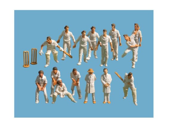 Modelscene 5300 OO Cricket team 15 figures + wickets