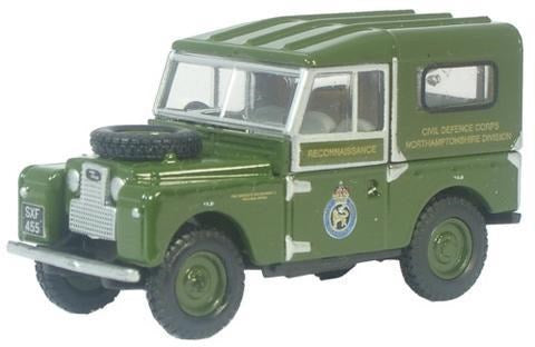 Oxford 76LAN188001 1:76 Land Rover Series 1 88" Hard Top "Civil Defence" Livery