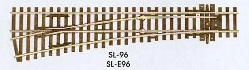 Peco SL-96 OO Turnout, Medium Radius, Left Hand (Code100) Insulfrog