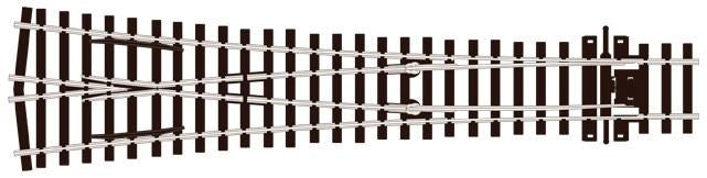 Peco SL-E198 OO Y Turnout, Large Radius (Code75) Electrofrog