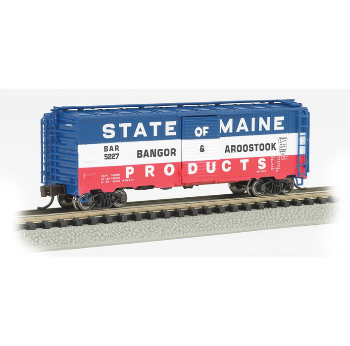 Bachmann USA 17056 [N] AAR 40' Steel Box Car - Bangor & Aroostook (Red White & Blue)