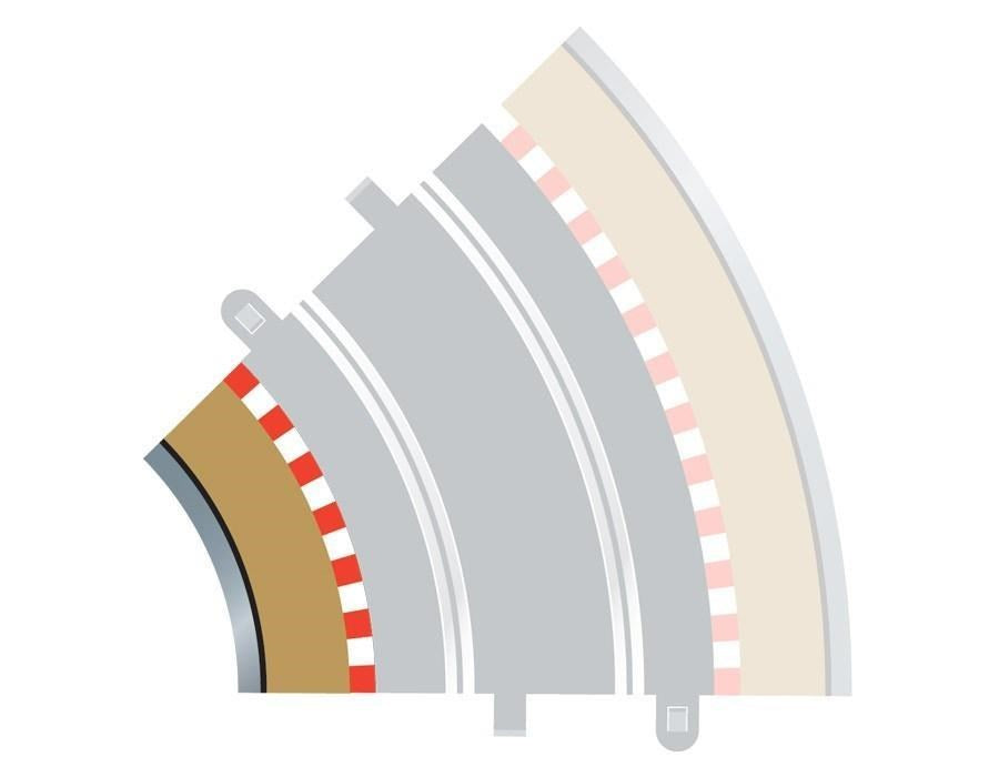 Scalextric C8225 Radius 2 Curve Inner Borders 45 degree x 4