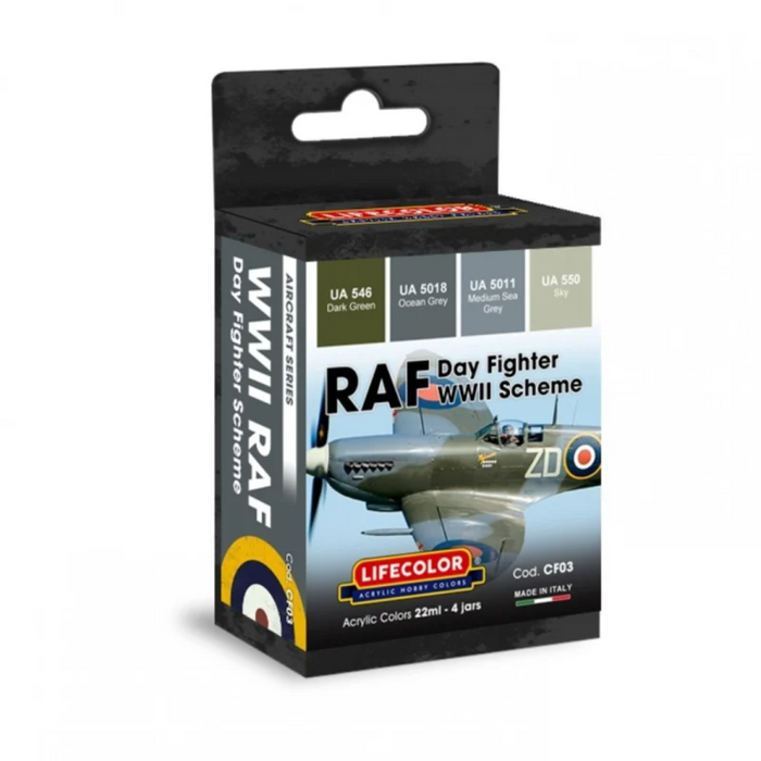 Lifecolor CF03 RAF Day Fighter WWII Scheme (4 pk - 22ml)
