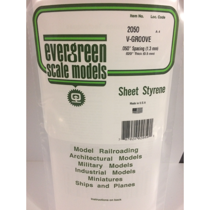 Evergreen 2050 V-Groove Siding White (0.02in) 0.5 x 150 x 300 mm