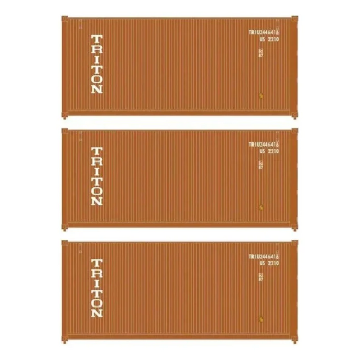 Walthers SceneMaster 949-18055 HO 20' Fully Corrugated Container - 3-Pack -- Triton