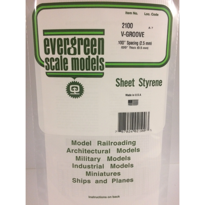 Evergreen 2100 V-Groove Siding White (0.02in) 0.5 x 150 x 300 mm