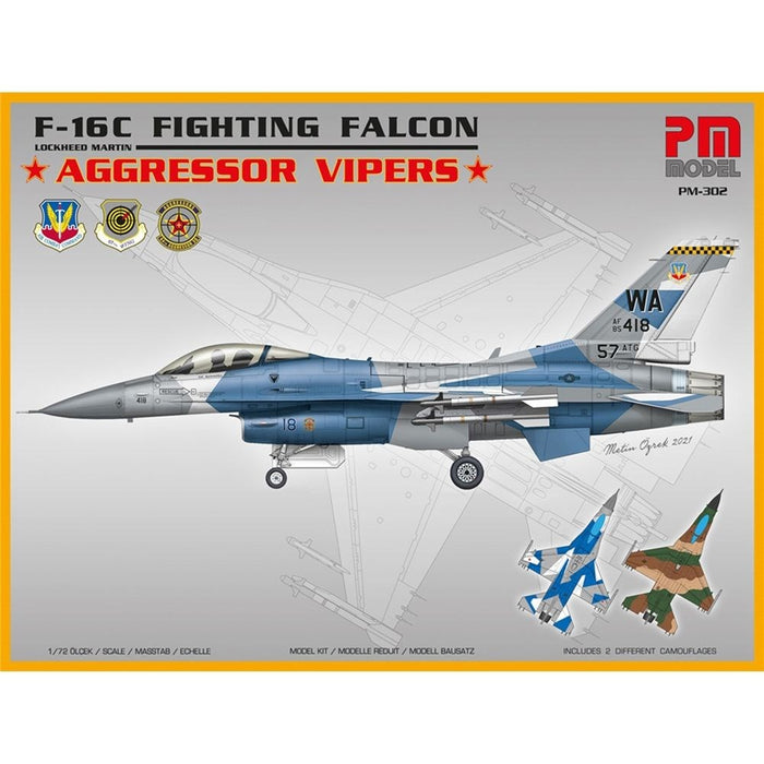 PM Model 302 1:72 US Air Force F-16C Fighting Falcon Aggressor Vipers Fighter Aircraft