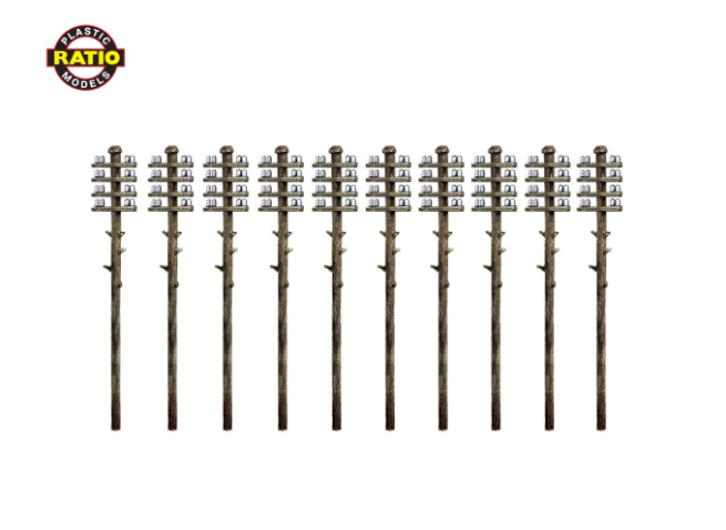 Ratio 211 N Telegraph Poles 10 pack