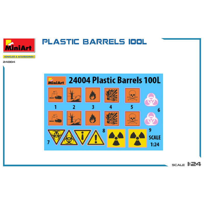MiniArt 24004 1:24 Plastic Barrels 100L