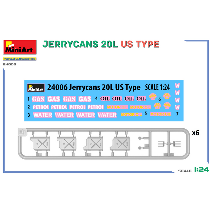 MiniArt 24006 1:24 Jerrycans 20L US Type