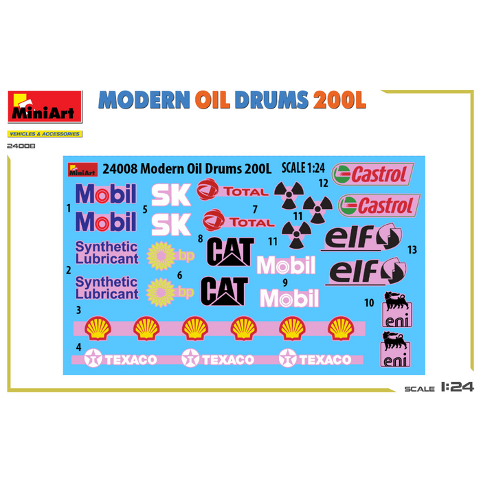 MiniArt 24008 1:24 Modern Oil Drums 200L