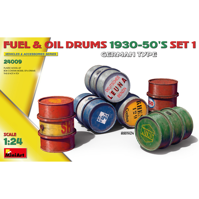 MiniArt 24009 1:35 Fuel & Oil Drums 1930-50's Set 1 (German Type)