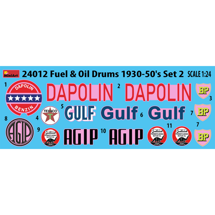MiniArt 24012 1:24 Fuel & Oil Drums 1930-50's Set 2