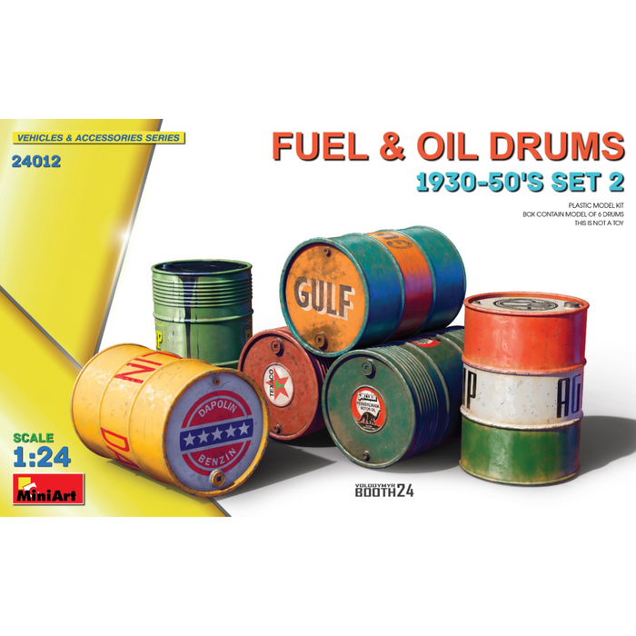 MiniArt 24012 1:24 Fuel & Oil Drums 1930-50's Set 2