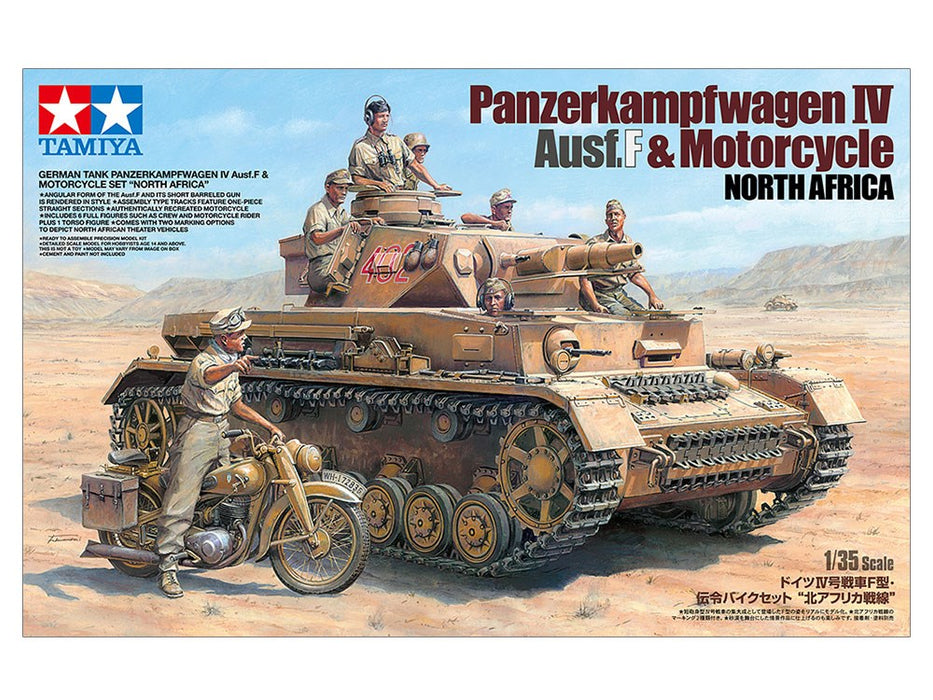 Tamiya 25208 1/35 PzKpfw IV.F & Motorcycle N. Africa