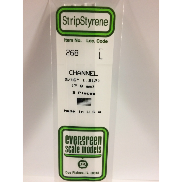 Evergreen 268 Channels 0.312  x 14 in (7.9 x 350 mm)