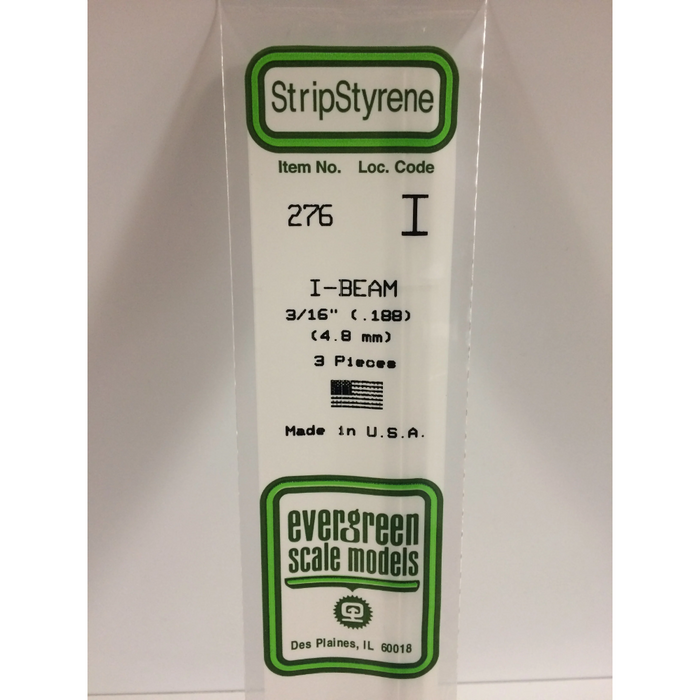 Evergreen 276 I-Beams 0.188  x 14 in (4.8 x 350 mm)