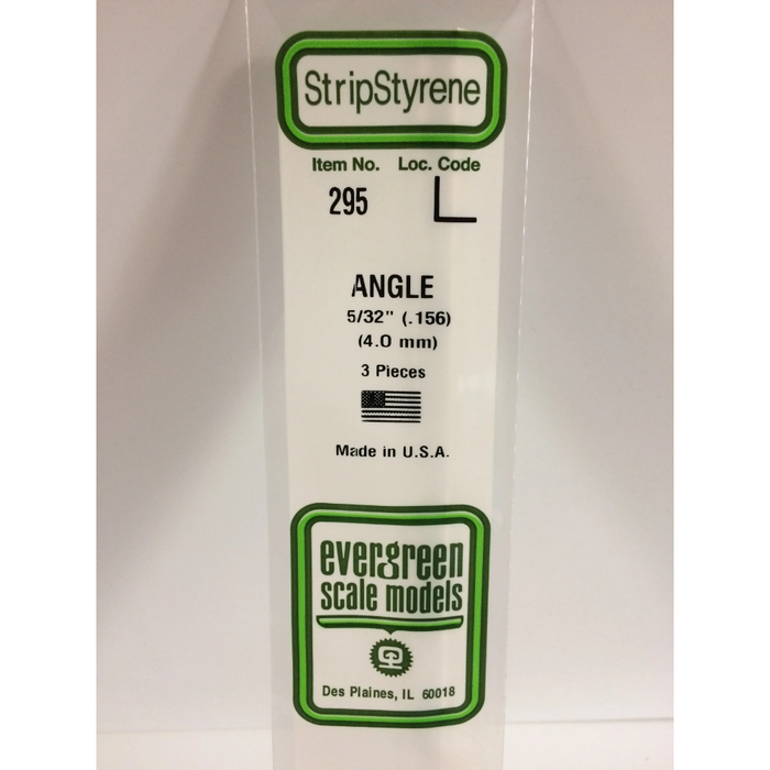 Evergreen 295 Angles 0.156  x 14 in (4.0 x 350 mm)