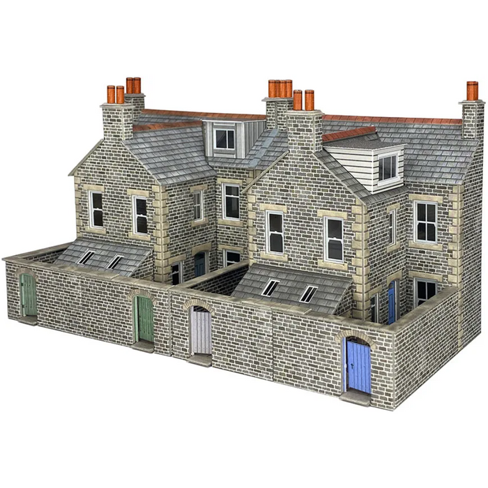 Metcalfe PO305 [OO] Low Relief Terraced House Backs Kit in Stone (replaces PO277)