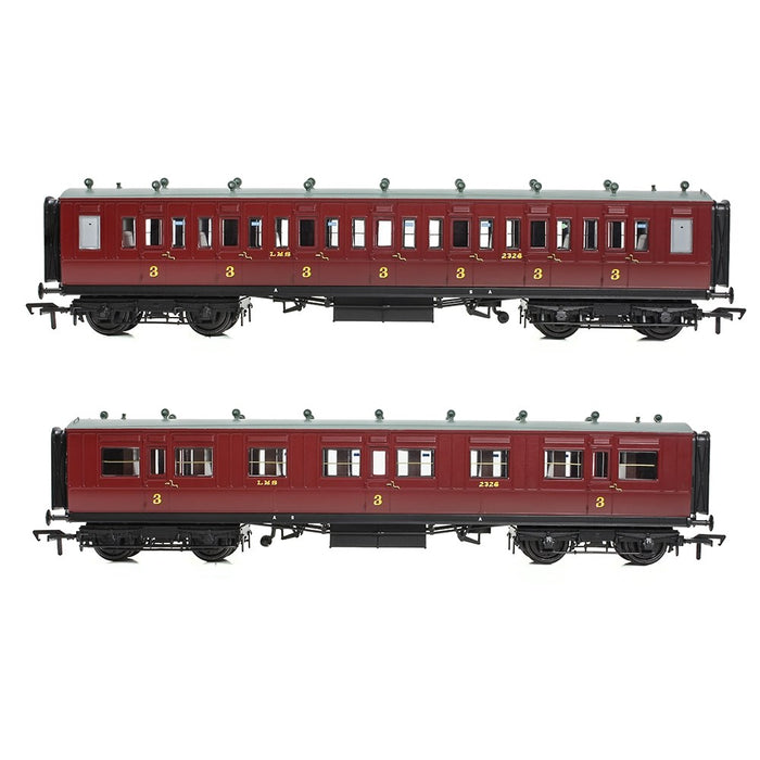 Bachmann Branchline 39-873A [OO] 1:76 LNWR 50ft Arc Roof Third Corridor in LMS Crimson Lake