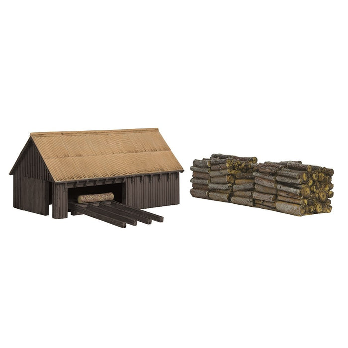 Bachmann Scenecraft [OO] 44-1008 Sawmill and Woodpile Natural Wood