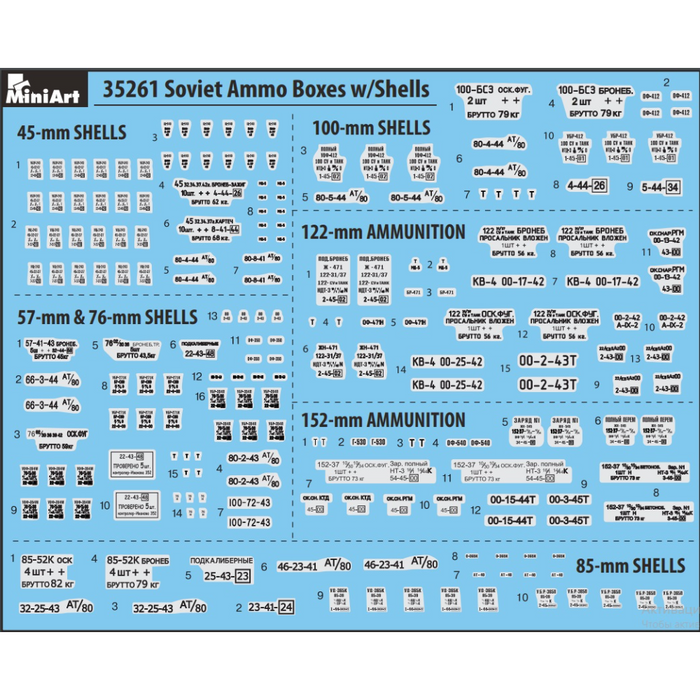 MiniArt 35261 1:35 Soviet Ammo Boxes w/Shells