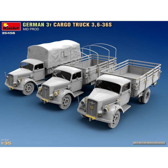 MiniArt 35456 1:35 German 3t Cargo Truck 3,6-36S Mid Prod