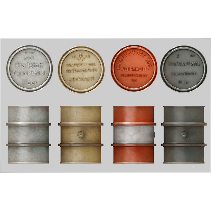 MiniArt 35597 1:35 German 200L Fuel Drum Set WW2