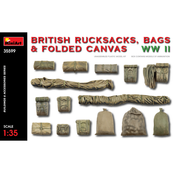 MiniArt 35599 1:35 British Rucksacks, Bags & Folded Canvas WW2