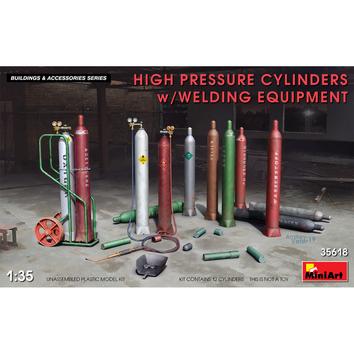 MiniArt 35618 1:35 High Pressure Cylinders w/Welding Equipment