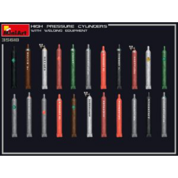 MiniArt 35618 1:35 High Pressure Cylinders w/Welding Equipment