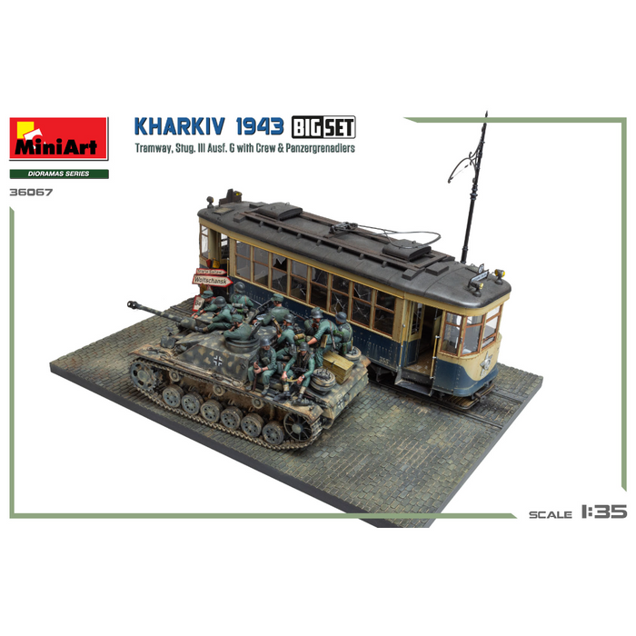 MiniArt 36067 1:35 Kharkiv 1943: Tram & Stug. III Ausf. G w/Crew. Big Set
