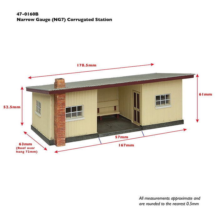 Bachmann Narrow Gauge [NG7] 47-0160B Scenecraft Corrugated Station Brown & Cream