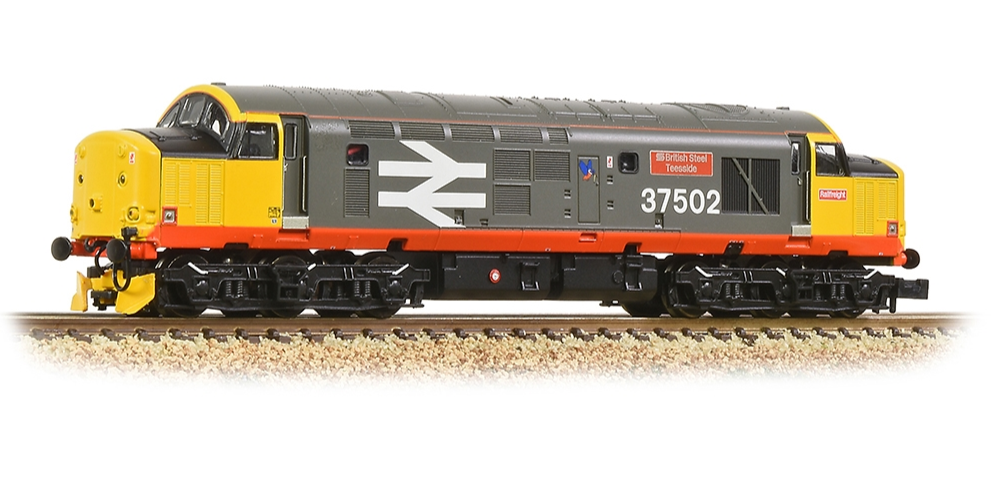 Graham Farish [N] 371-167TL Class 37/5 Refurb. 37502 'British Steel Teeside' BR R.F. (Red Stripe)