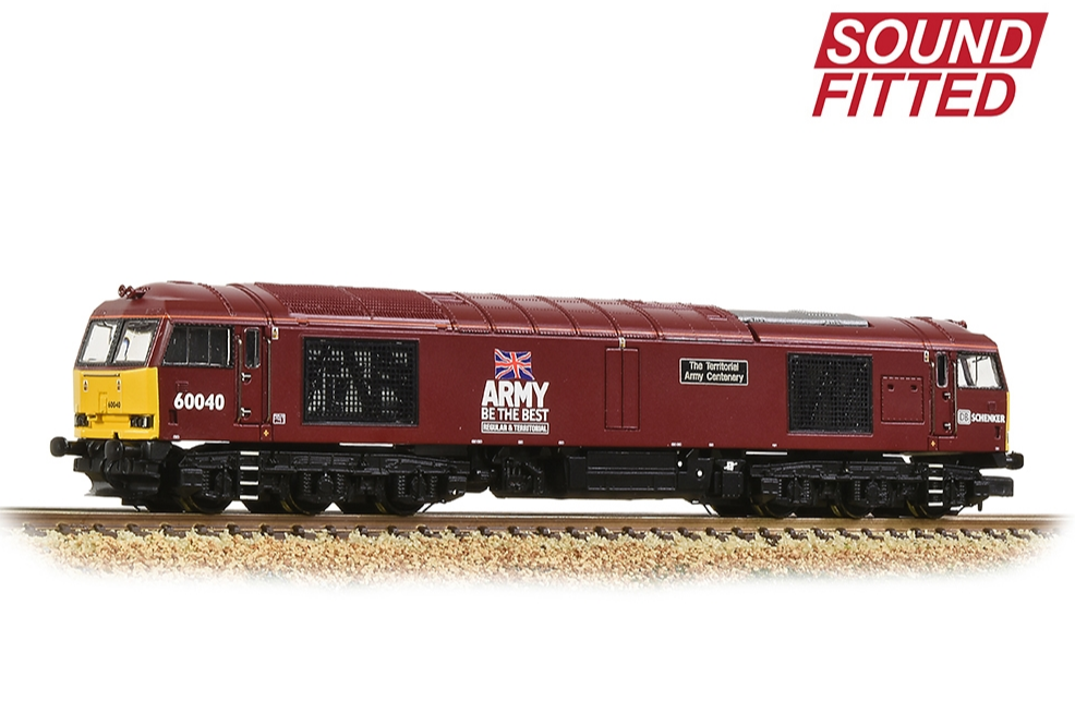 Graham Farish [N] 371-361SF Class 60 60040 'The Territorial Army Centenary' DB Schenker/Army Red