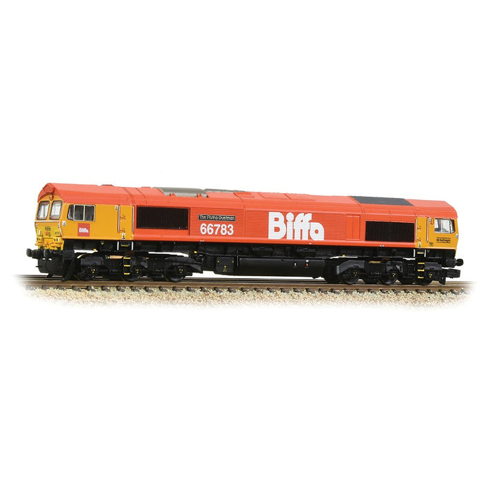 Graham Farish 371-399 [N] 1:148 Class 66/7 66783 'The Flying Dustman' - GBRf Biffa Red