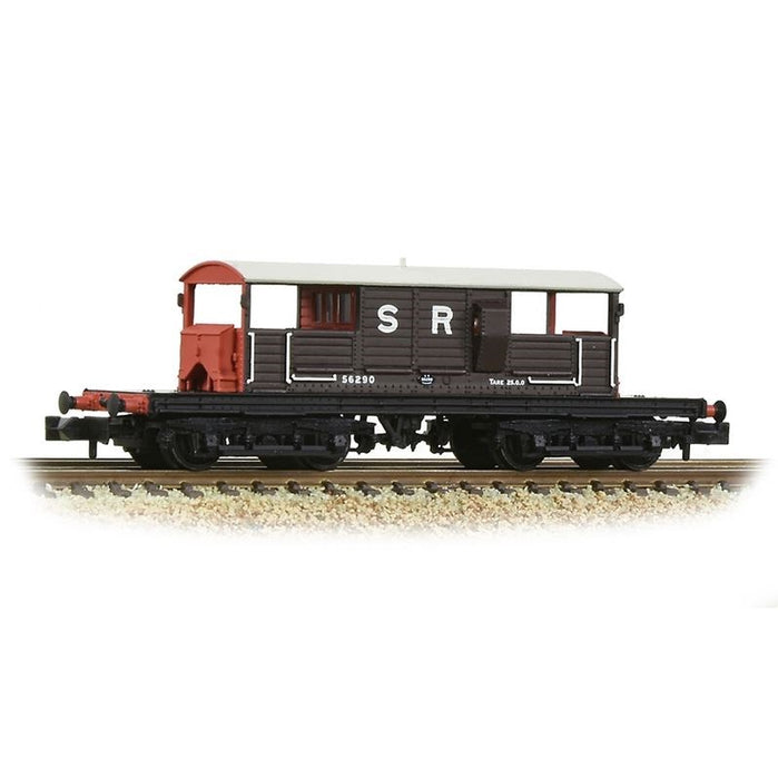 Graham Farish [N] 377-875A SR 25T 'Queen Mary' Brake Van - SR Brown