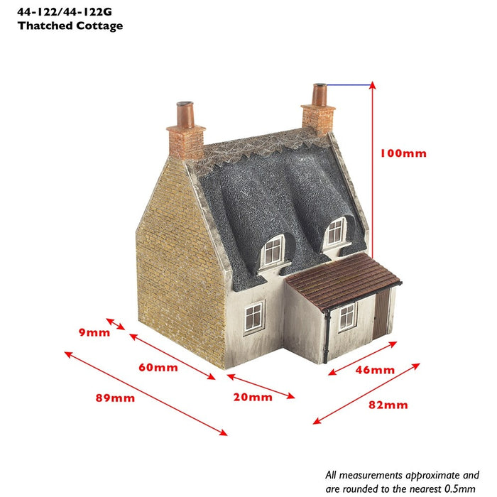 Bachmann Scenecraft [OO] 44-122 Scenecraft Thatched Cottage - Honey Stone & Red Door