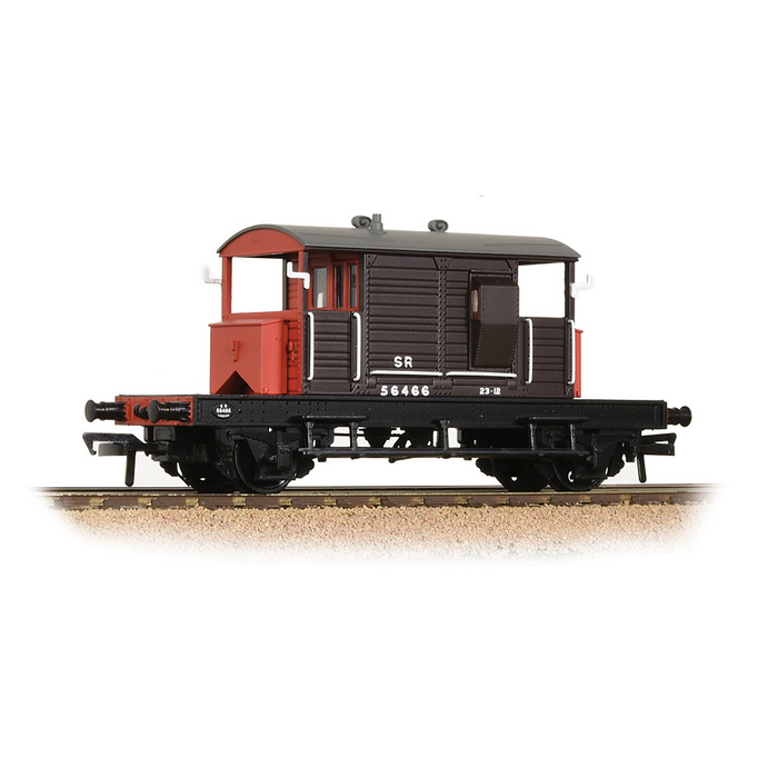 Branchline [OO] 38-400B SR 25T 'Pill Box' Brake Van (Right-Hand Duckets) - SR Brown