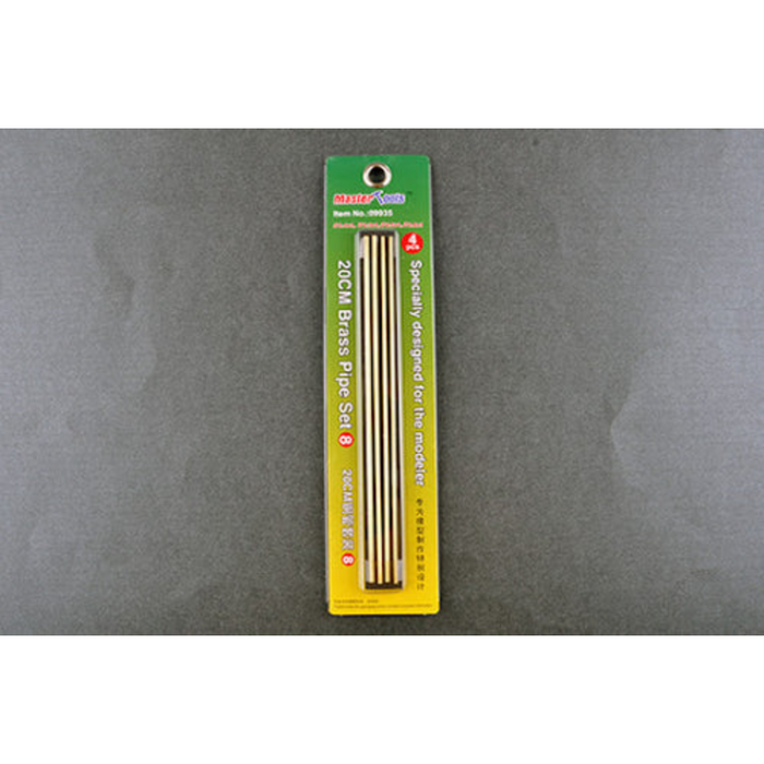Master Tools 09935 20cm Brass Pipe Set 8 (2.1mm / 2.3mm / 2.5mm / 2.8mm) Model Detailing Tools